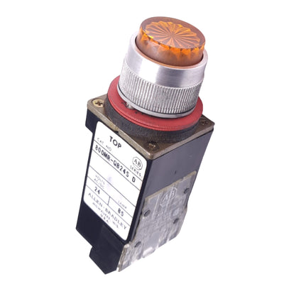 Used Allen Bradley 800MR-QB24S Amber Illuminated Pushbutton, ø22mm, 1NC 1NO, 300V 10A