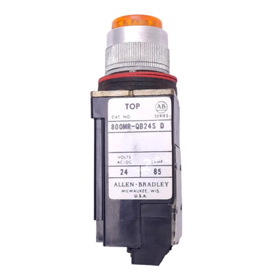 Used Allen Bradley 800MR-QB24S Amber Illuminated Pushbutton, ø22mm, 1NC 1NO, 300V 10A