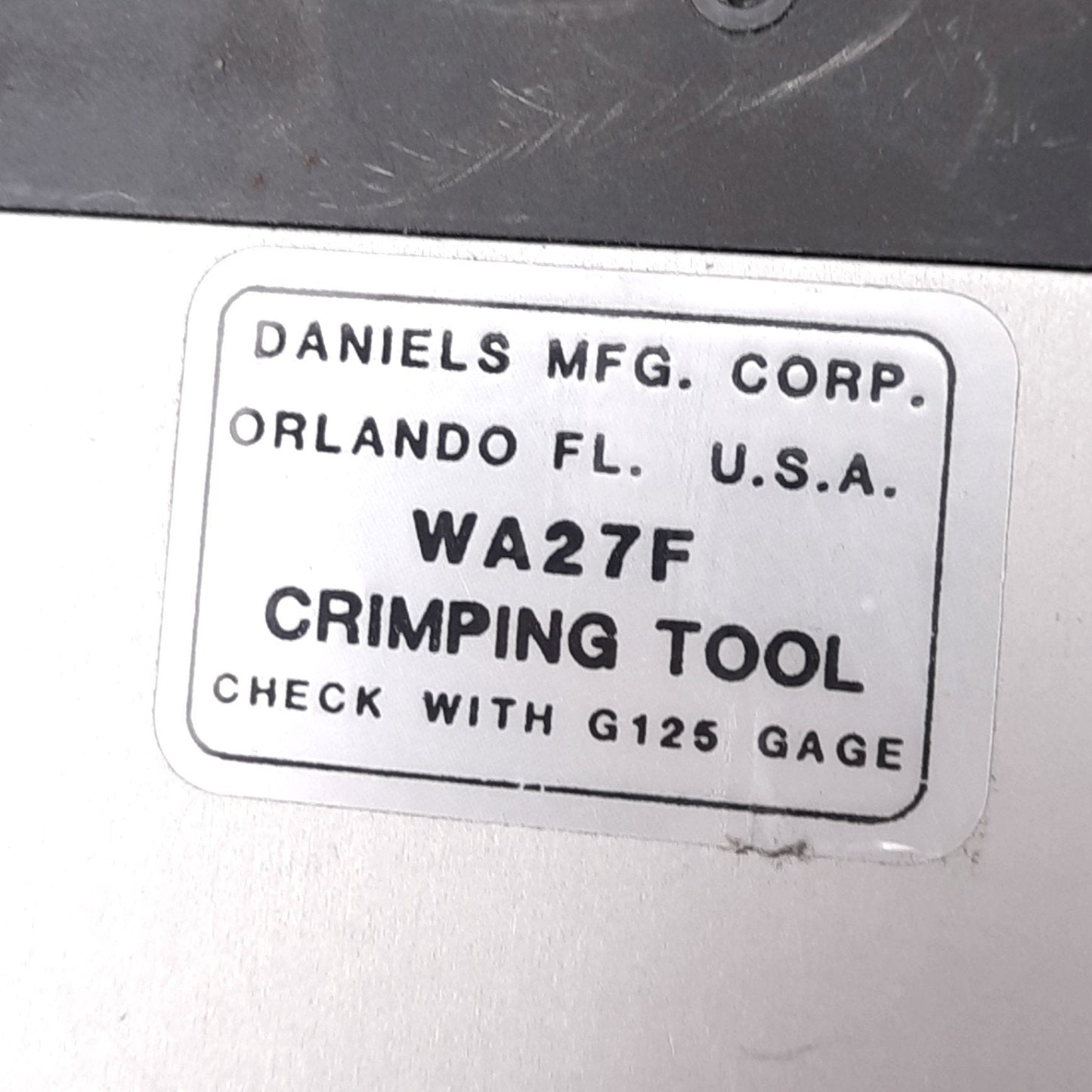 Used DMC Tools WA27F Pneumatic Crimping Tool, 80-120psi, 26-12 AWG, 1/8in NPT