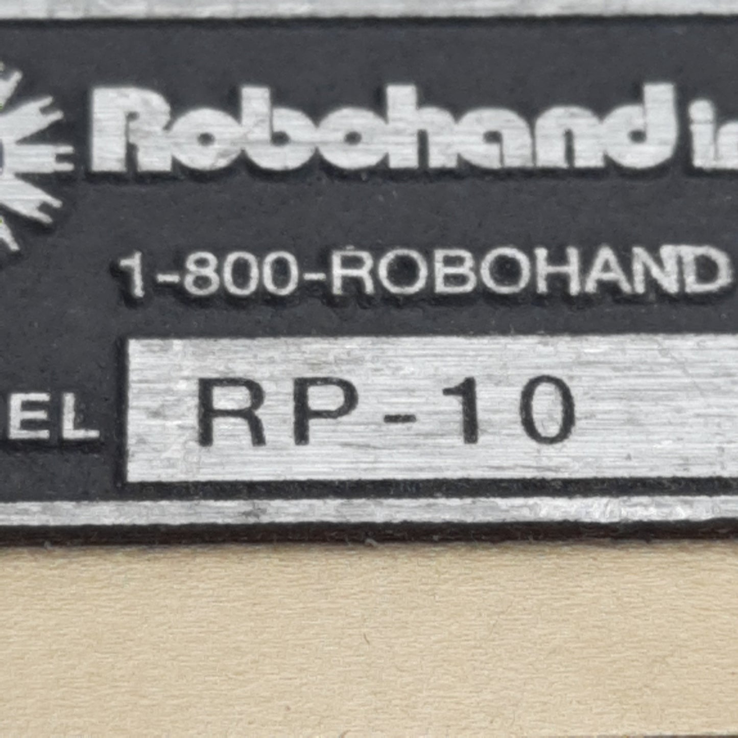 Used Robohand RP-10 Parallel Jaw Gripper, ø1in Bore, 0.25in Stroke, 40lb, 40-100psi