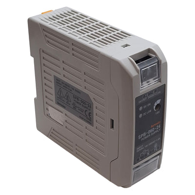 Used Autonics SPB-060-24 PLC Power Supply, 100-240VAC IN, 24VDC OUT, 60W, DIN Rail