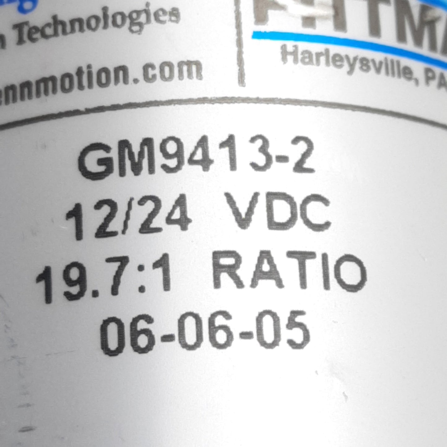 Used Pittman GM9413-2 Brushed Gearmotor, 12/24VDC, 19.7:1 Ratio, 45oz-in, 142rpm