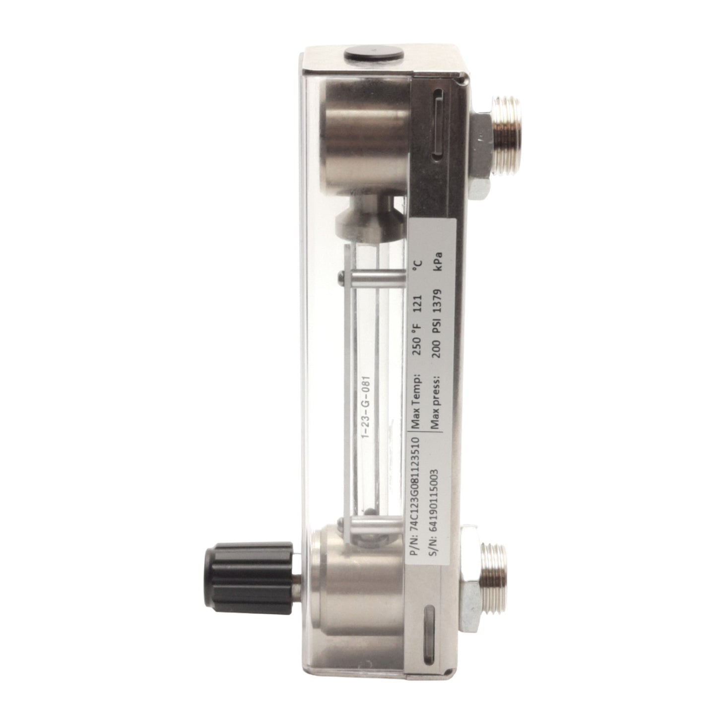 Used King Instruments 74C123G081123510 Flowmeter 1-4.2SCFH Air, 1/4in NPT, 200psig