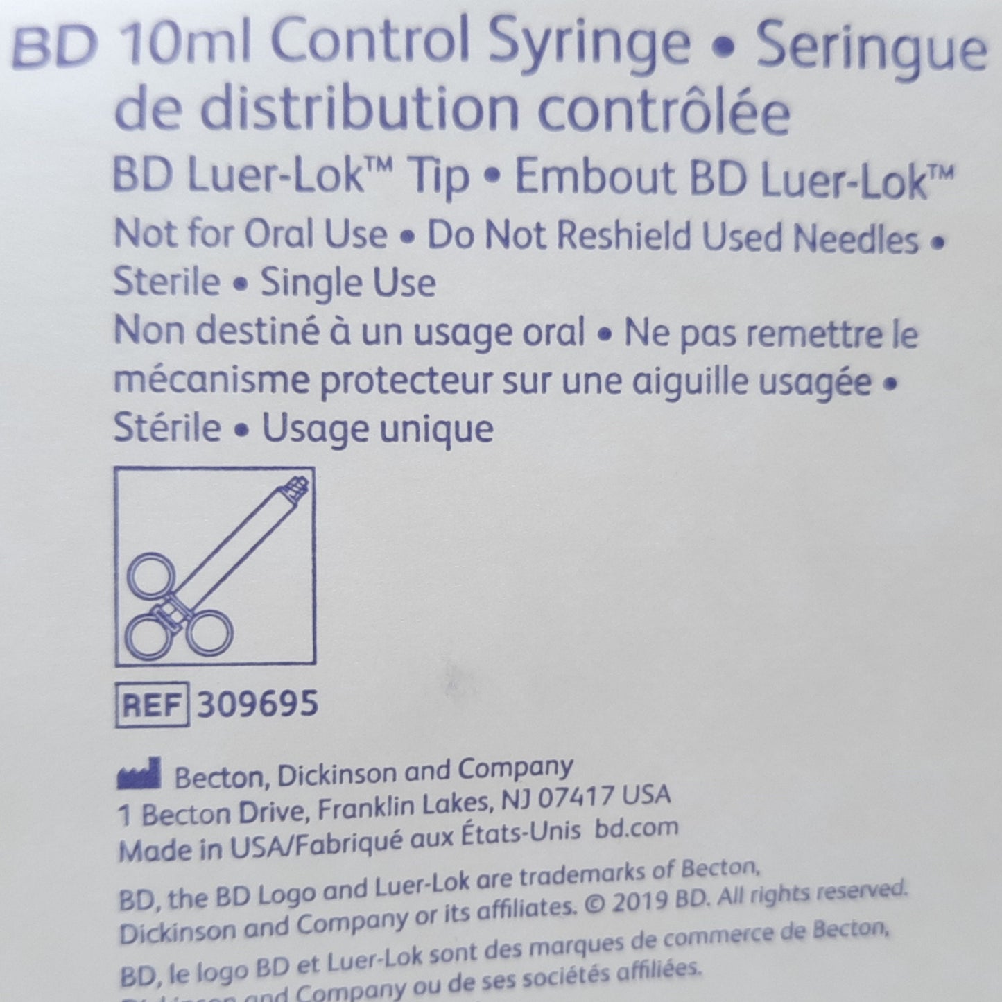 New Lot of 15 BD Luer-Lok Tip 309695 Control Syringe, Single Use 10 mL