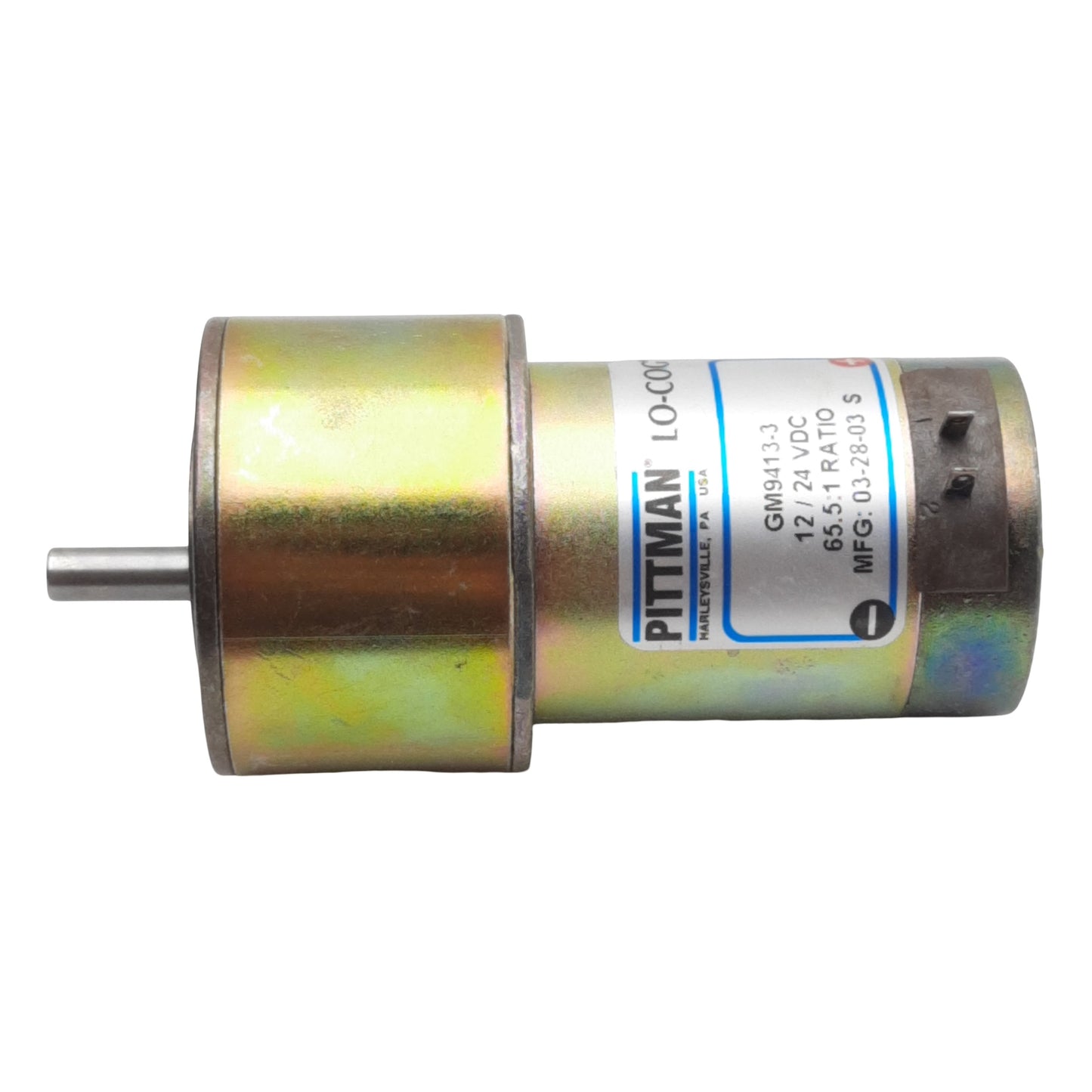 Used Pittman GM9413-3 Brushed Gearmotor, 12/24VDC, 65.5:1 Ratio, 136oz-in, 43rpm