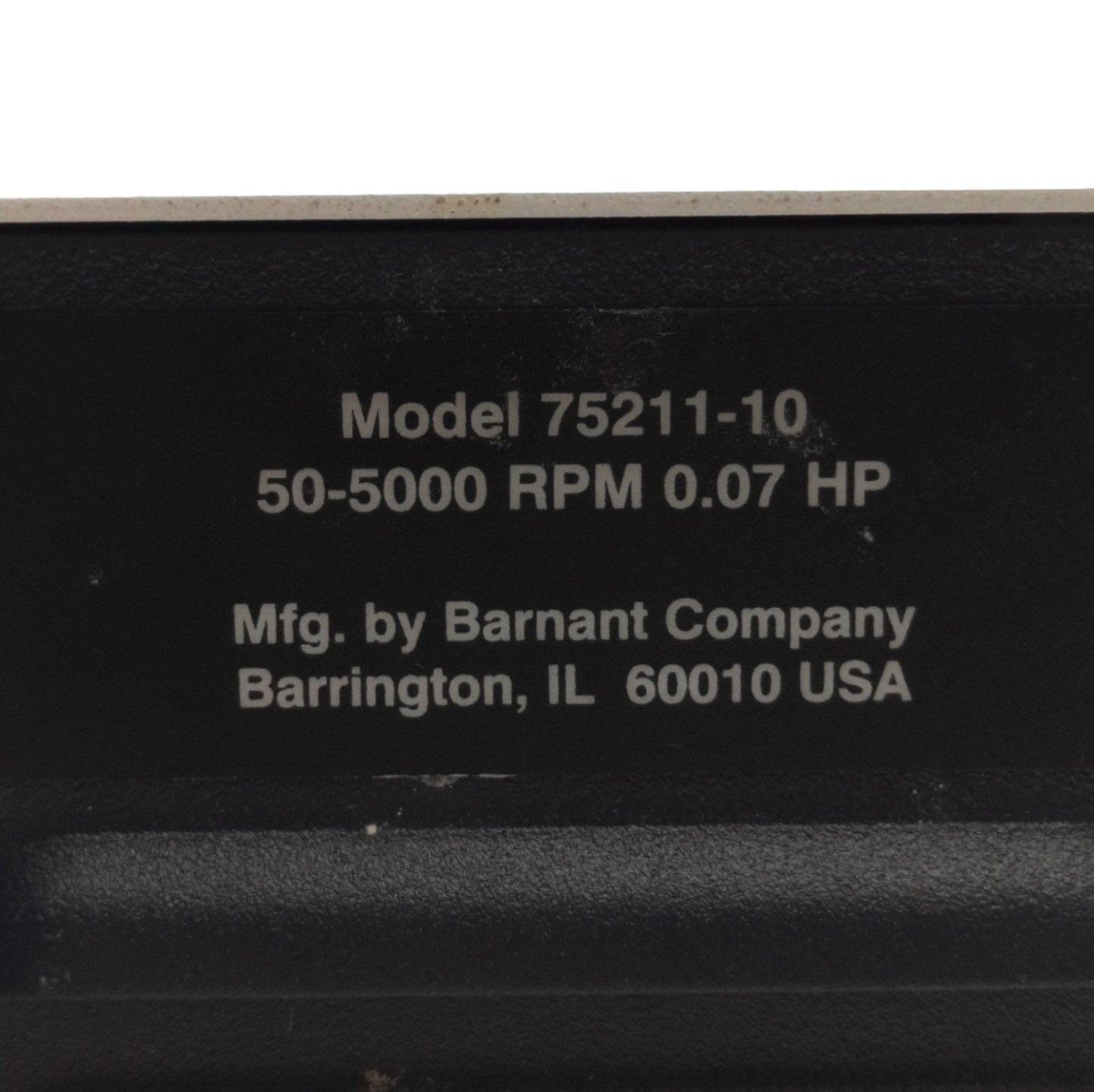 Used Cole Parmer 75211-10 Gear Pump Drive 50-5000RPM, 0.07HP, 120VAC 1-PH 2A