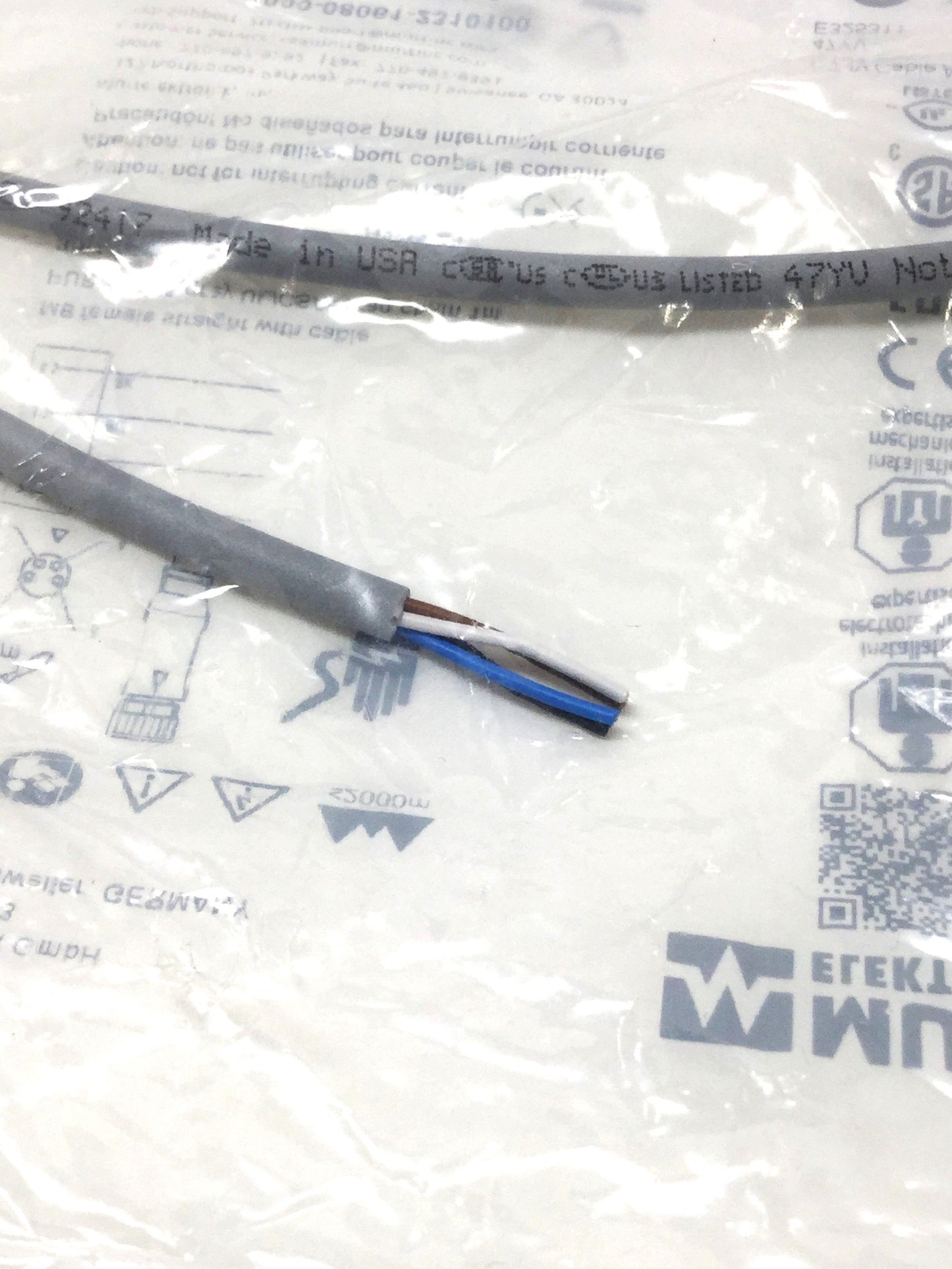 New Lot of 3 Murr 7000-08061-2310100 Cordset Cables, M8 4-Pin Female Connector, 1m