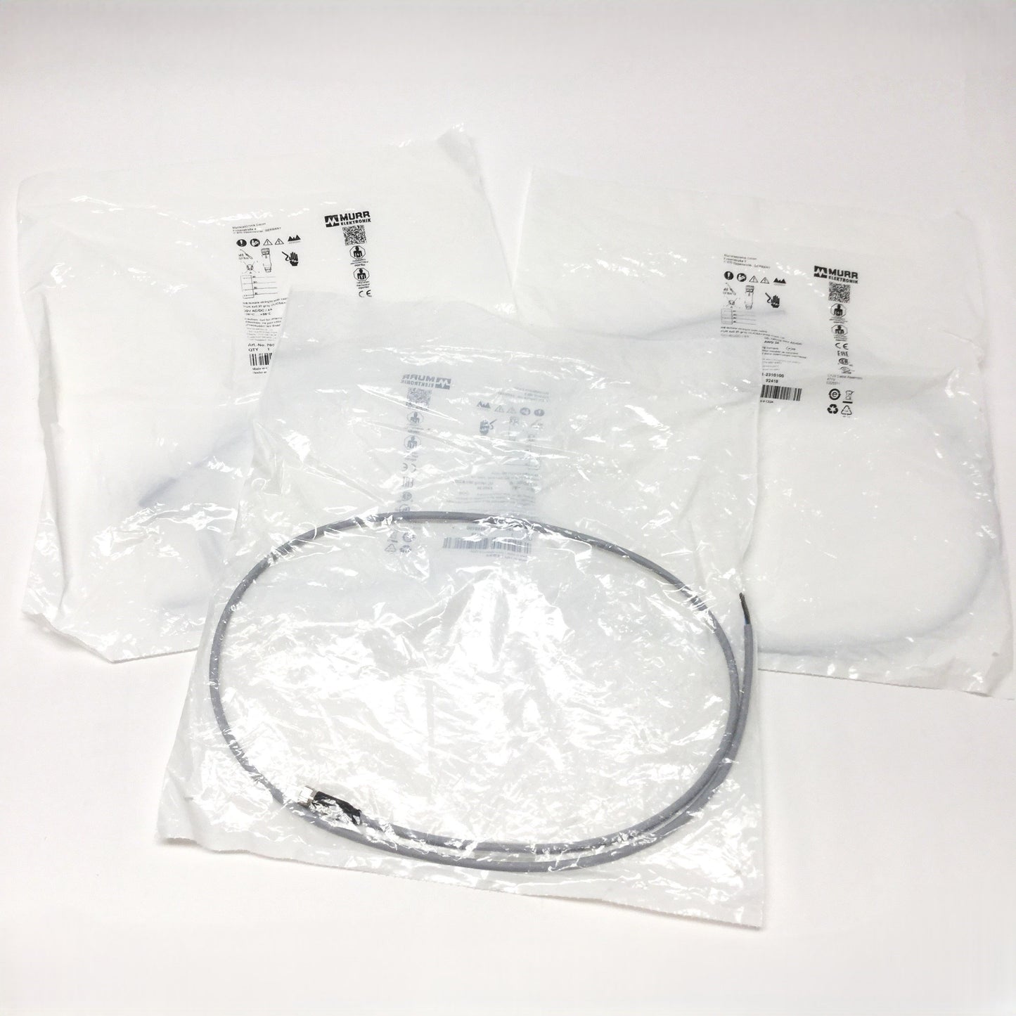 New Lot of 3 Murr 7000-08061-2310100 Cordset Cables, M8 4-Pin Female Connector, 1m