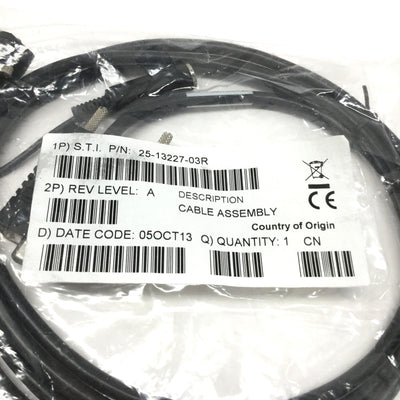 New Zebra 25-13227-03R Barcode Scanner Cable w/Trigger Jack, RS-232, 9-Pin Dsub, 6ft