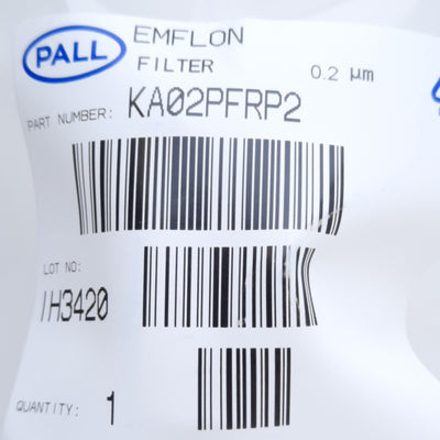 New Pall KA02PFRP2 Emflon Mini-Kleenpak Capsule Filter, 0.2µm, 4.1 bar 30°C
