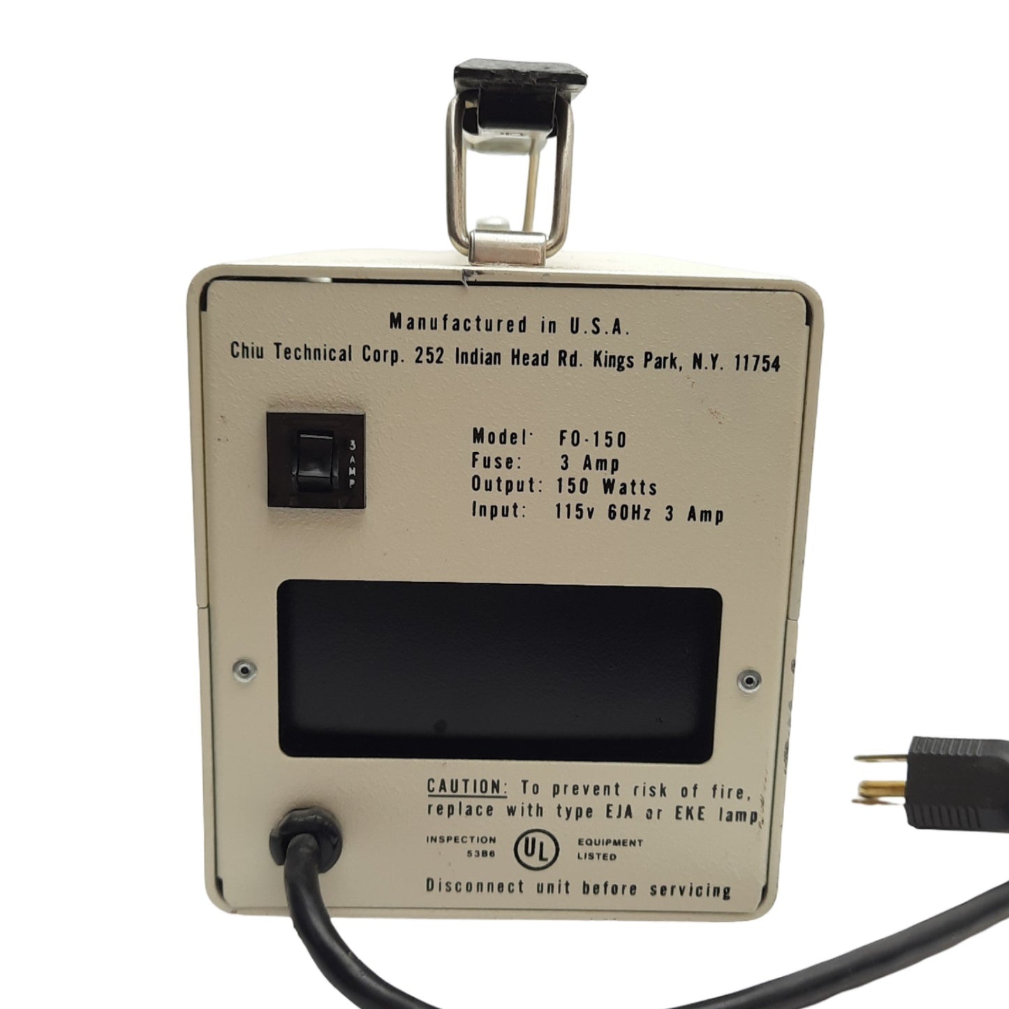 Used Chiu FO-150 Lumina Fiber Optic Illuminator Light Source 115VAC 150W EKE Lamp