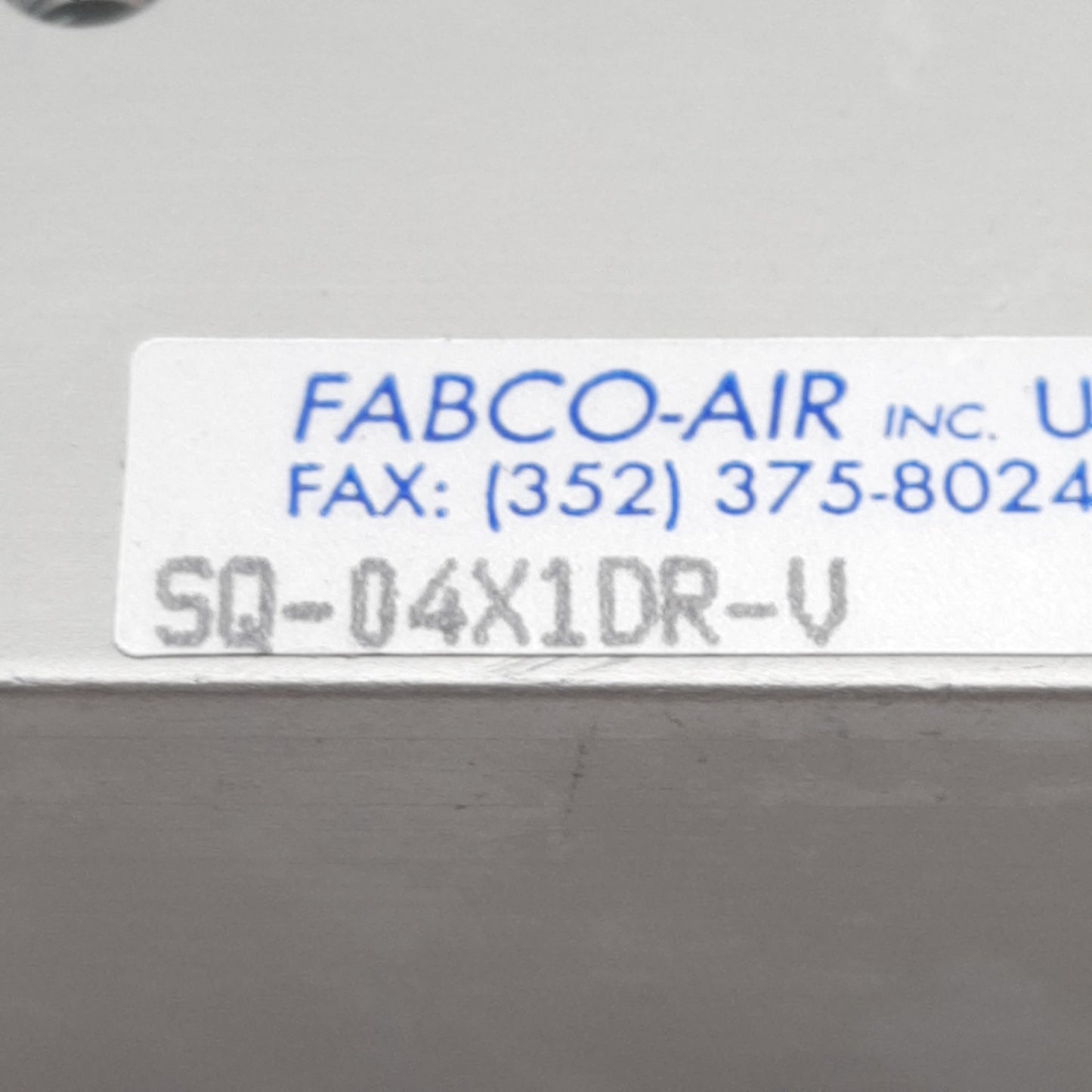 New Fabco-Air SQ04X1DR-V Pneumatic Cylinder, ø3/4in Bore, 1in Stroke, #10-32, 150psi