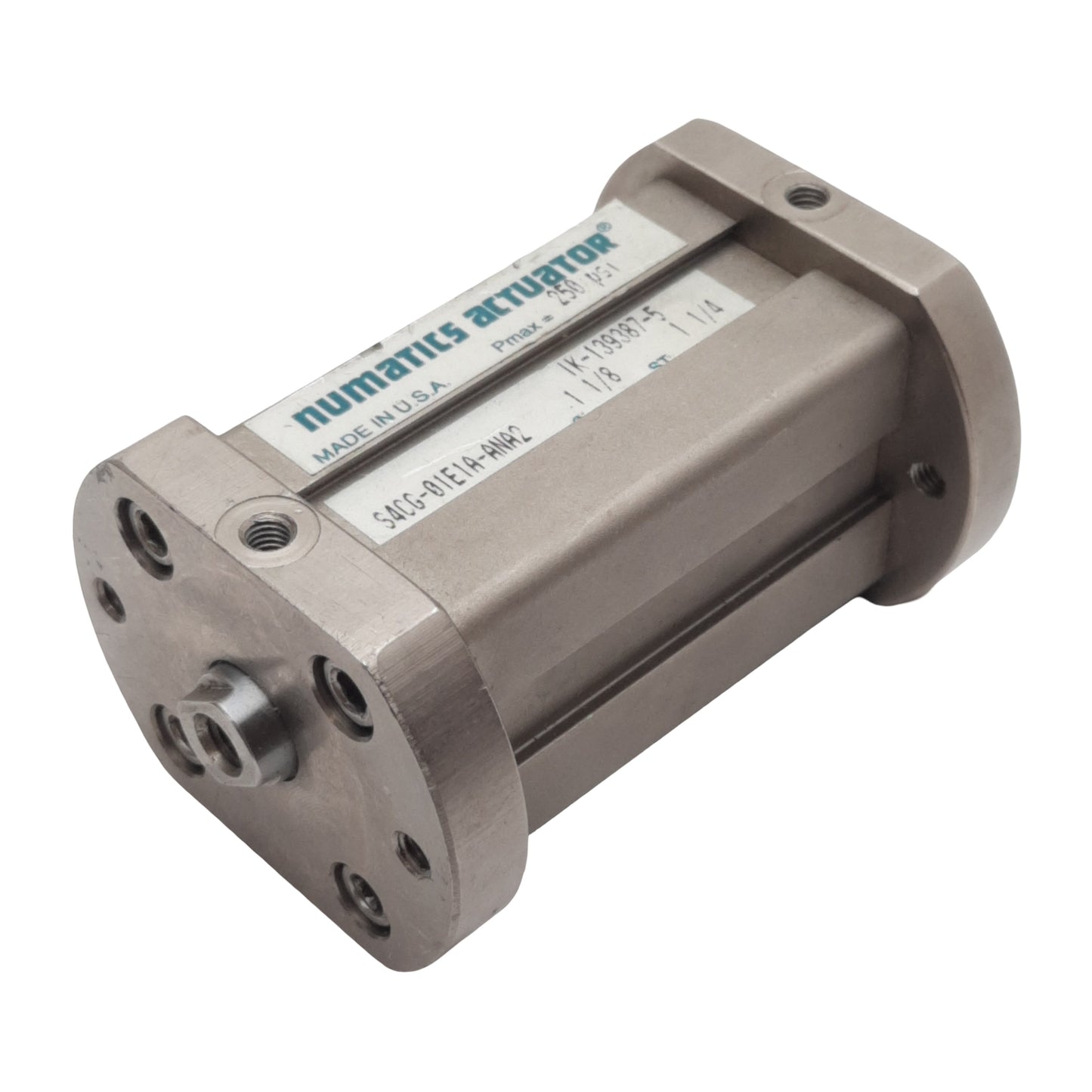 Used Numatics S4CG-01E1A-ANA2 Pneumatic Cylinder, ø1-1/8" Bore, 1-1/4" Stroke, 250psi