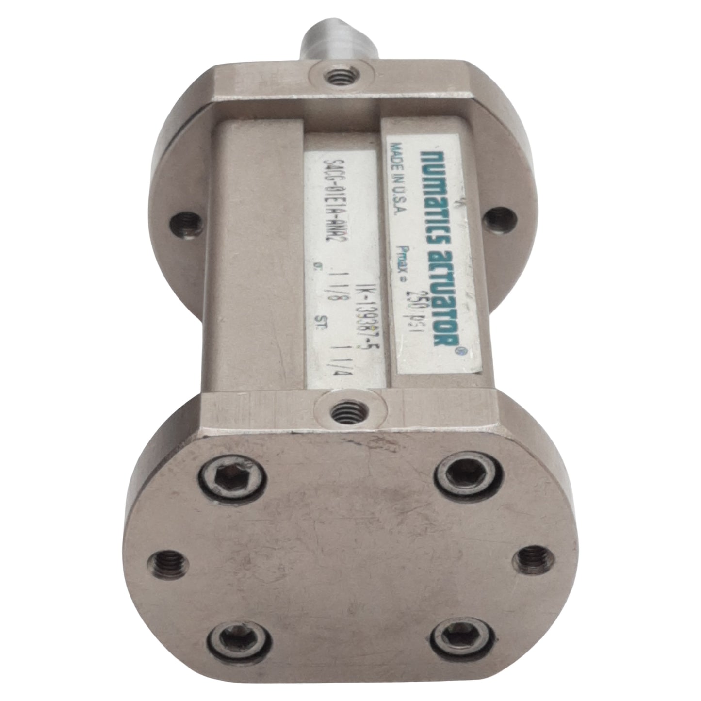 Used Numatics S4CG-01E1A-ANA2 Pneumatic Cylinder, ø1-1/8" Bore, 1-1/4" Stroke, 250psi
