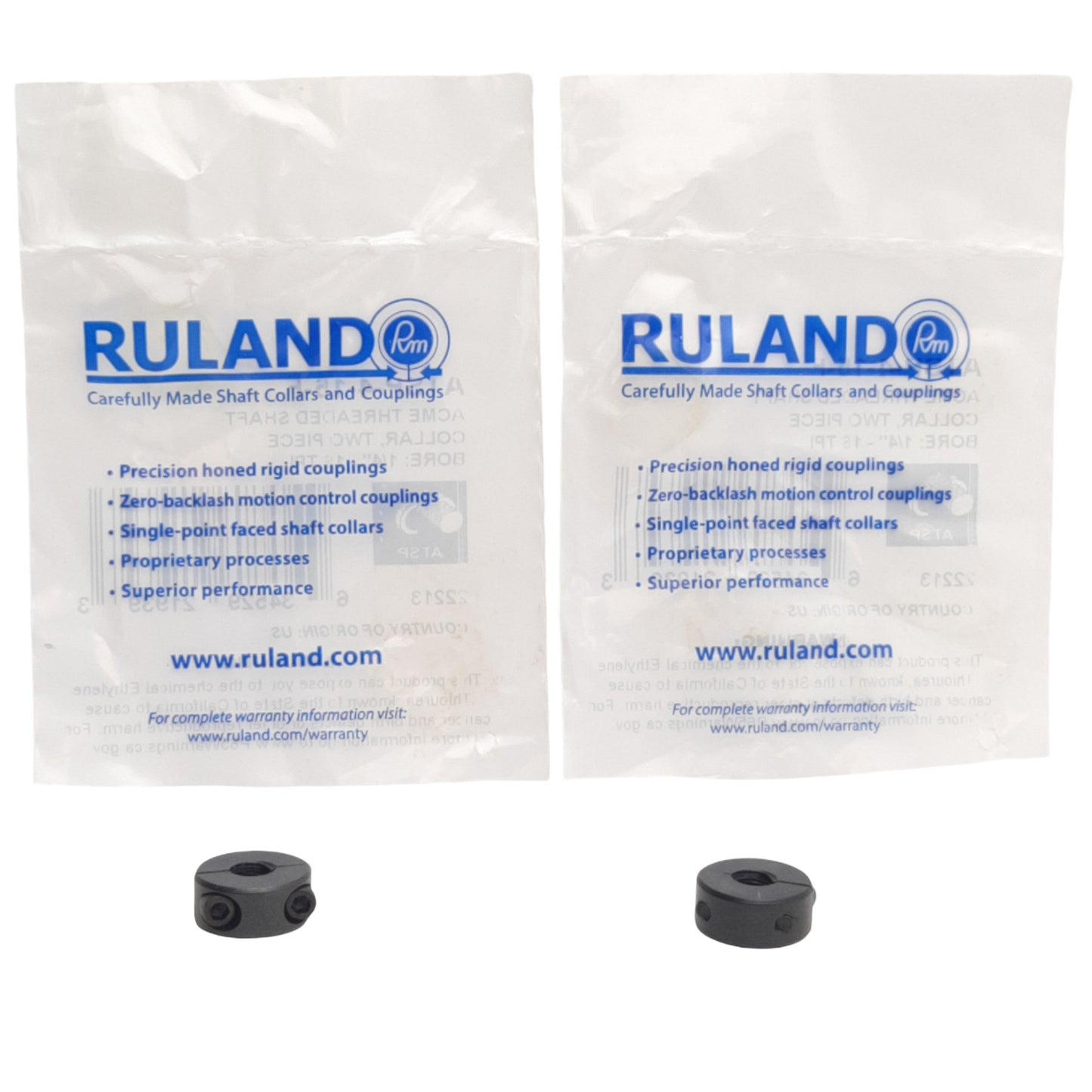 New Lot of 2 Ruland ATSP-4-16-F Threaded Shaft Collar 5/8in OD, 1/4in - 16TPI Bore