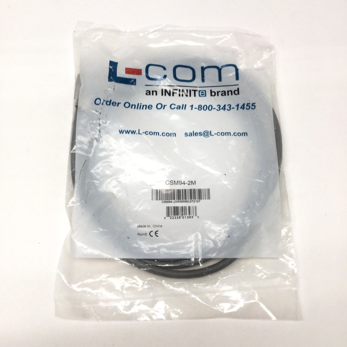 New L-Com CSM94-2M Firewire Cable, IEEE-1394 Type 1, 400Mbps, 2m Long