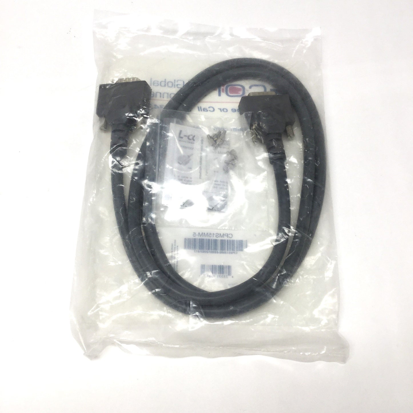 New L-COM CPMS15MM-5 Heavy Duty 15-Pin D-Sub Cable, 20AWG, 5ft Long, Male/Male