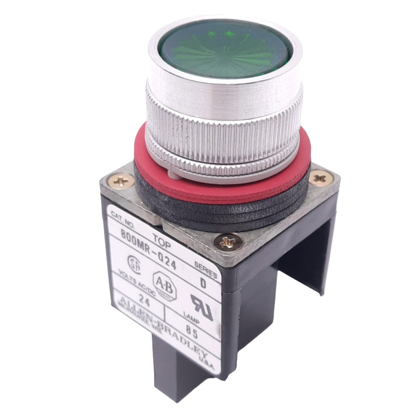 Used Allen Bradley 800MR-Q24 Green Indicator Pilot Light, ø22mm, 24VAC/DC Lamp