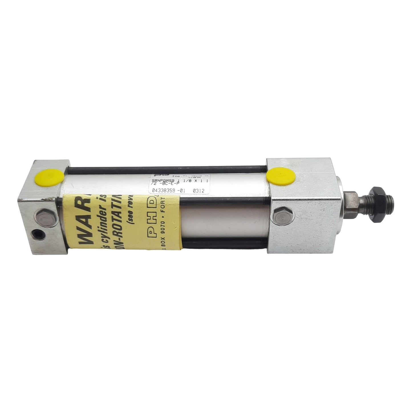 New PHD SRNPGMS9 Pneumatic Cylinder ø1-1/8in Bore 1-1/2in Stroke, 1/8in NPT, 150psi