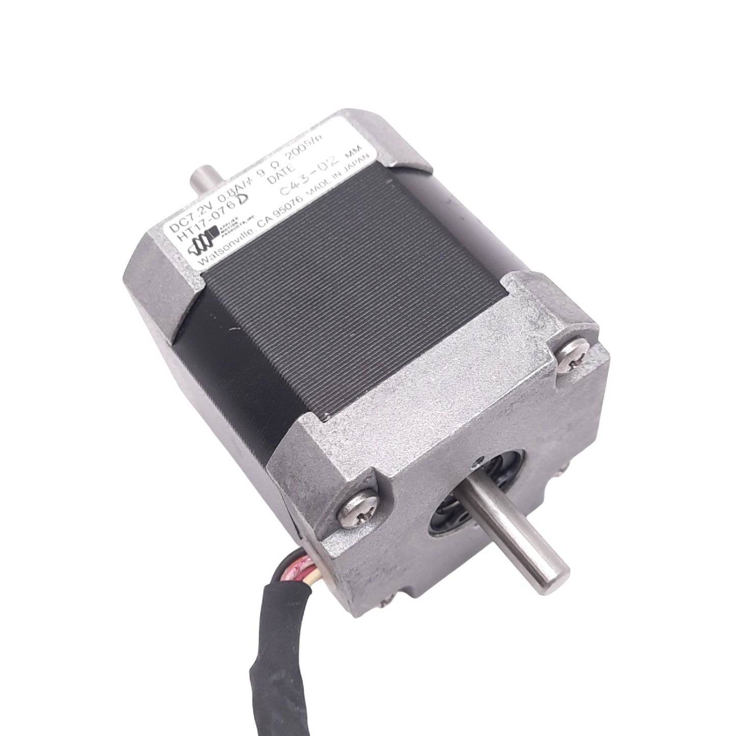 Used Applied Motion HT17-076 Stepper Motor, 2-Phase, 7.2VDC 0.8A, 1.8°, ø5mm Shaft