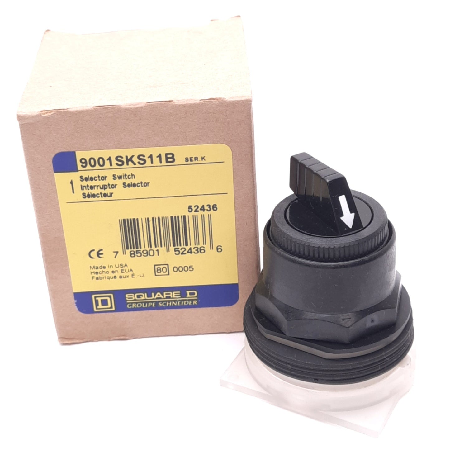 New Square D 9001SKS11B Maintained Selector Switch Head, 2-Position, ø30mm