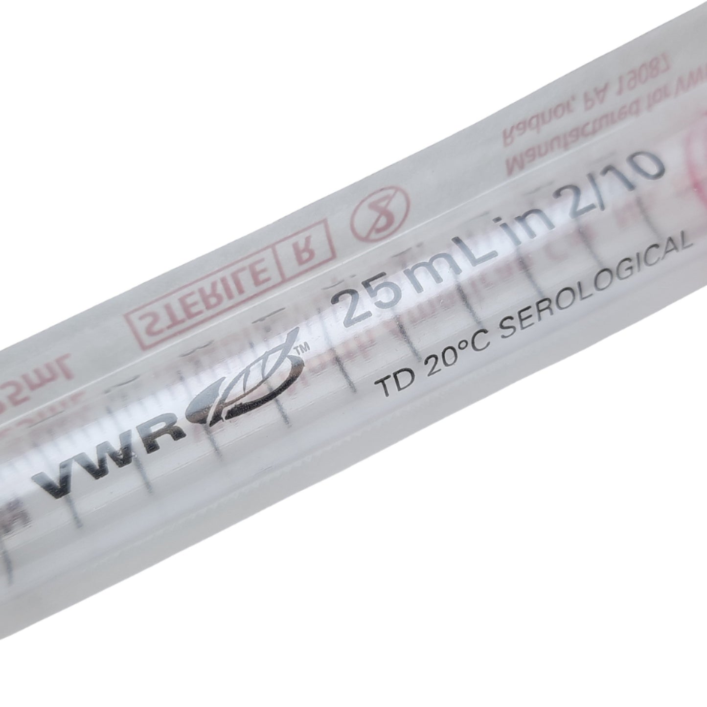 New Lot of 25 VWR 89130-900 612-4952 Serological Pipet 25mL in 2/10, TD 20°C