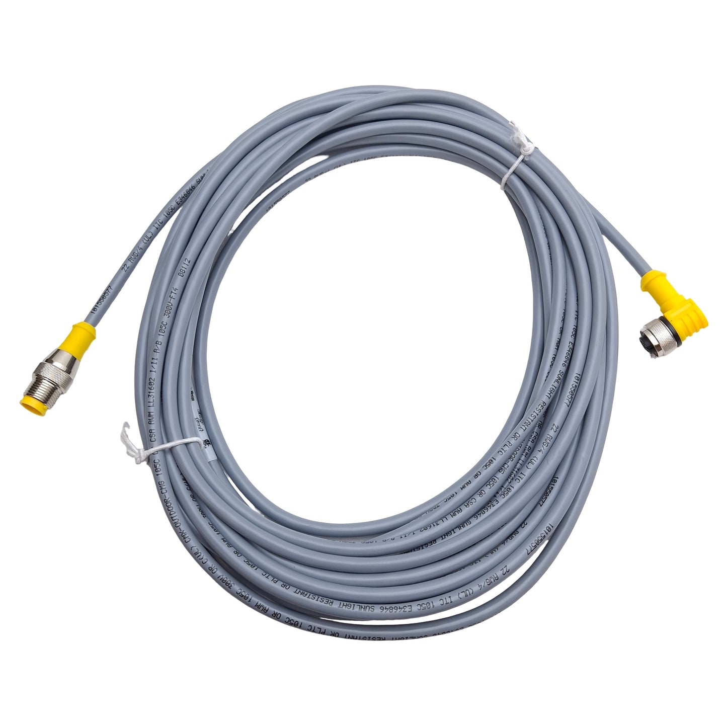 New Turck WK 4.5T-7.7-RS 4.5T/S653 Cordset, M12 5-Pin Male to Female, 250V 4A, 25ft