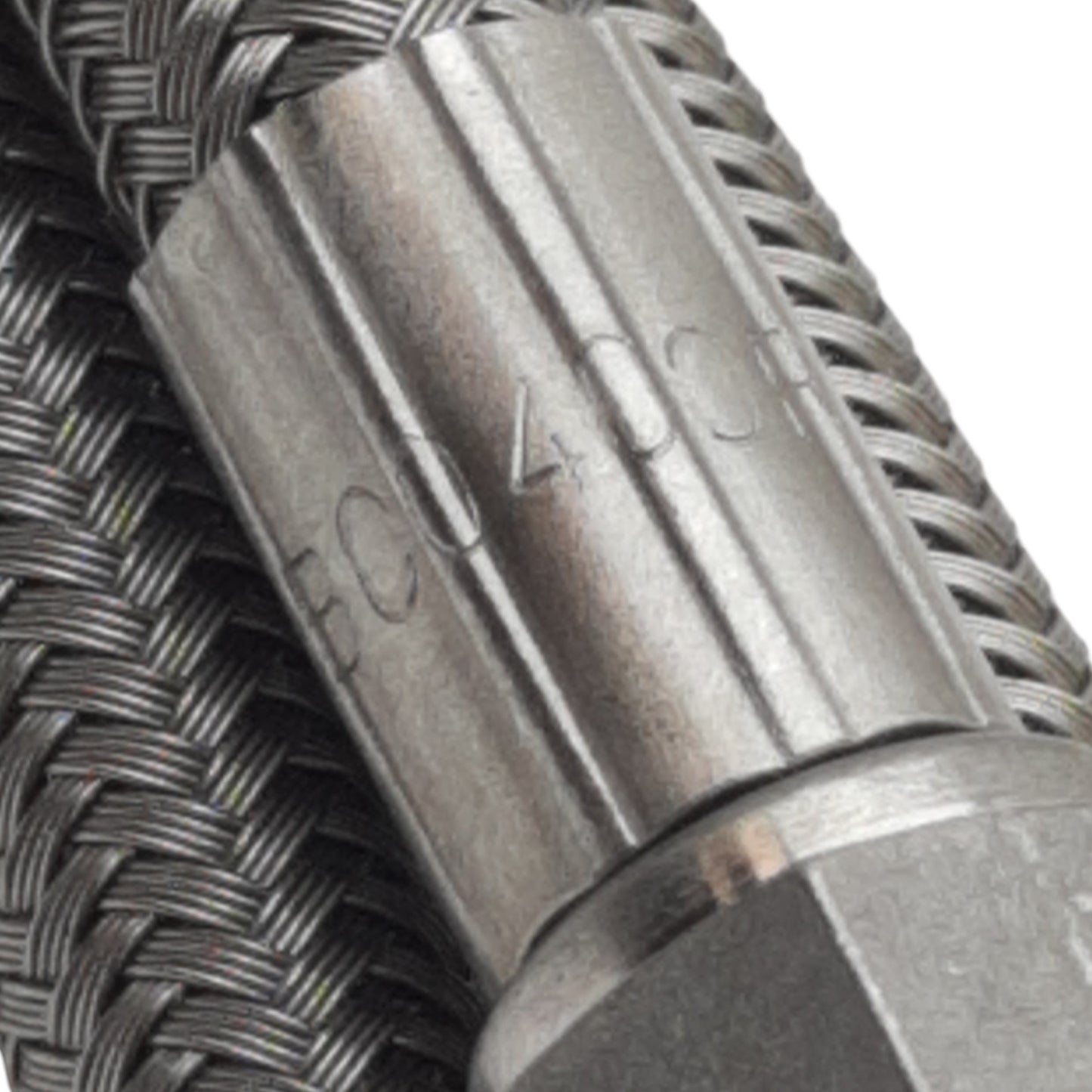 Used Stainless Steel Braided Hose 9.7mm OD, JIC-4 Flare Fittings 7/16in Thread, 11ft