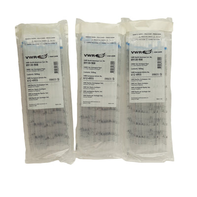 New Lots of 150 VWR 89130-908 Serological Pipet 5ml, 347mm Length, 8.01mm OD, 0.10ml