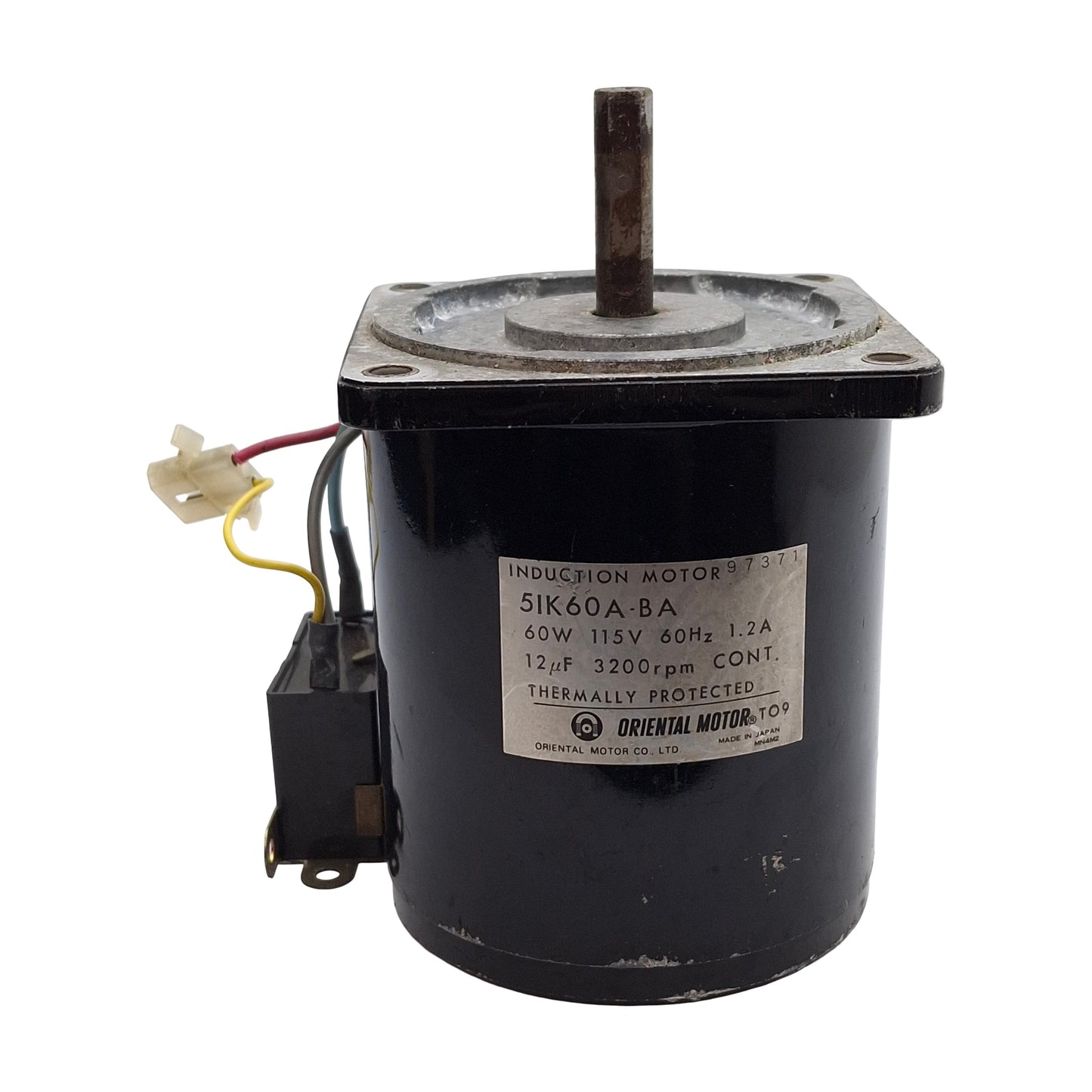 Used Oriental Motor 5IK60A-BA Induction Motor 115VAC 1.2A 60W, 12µF, 26oz-in, 3200RPM