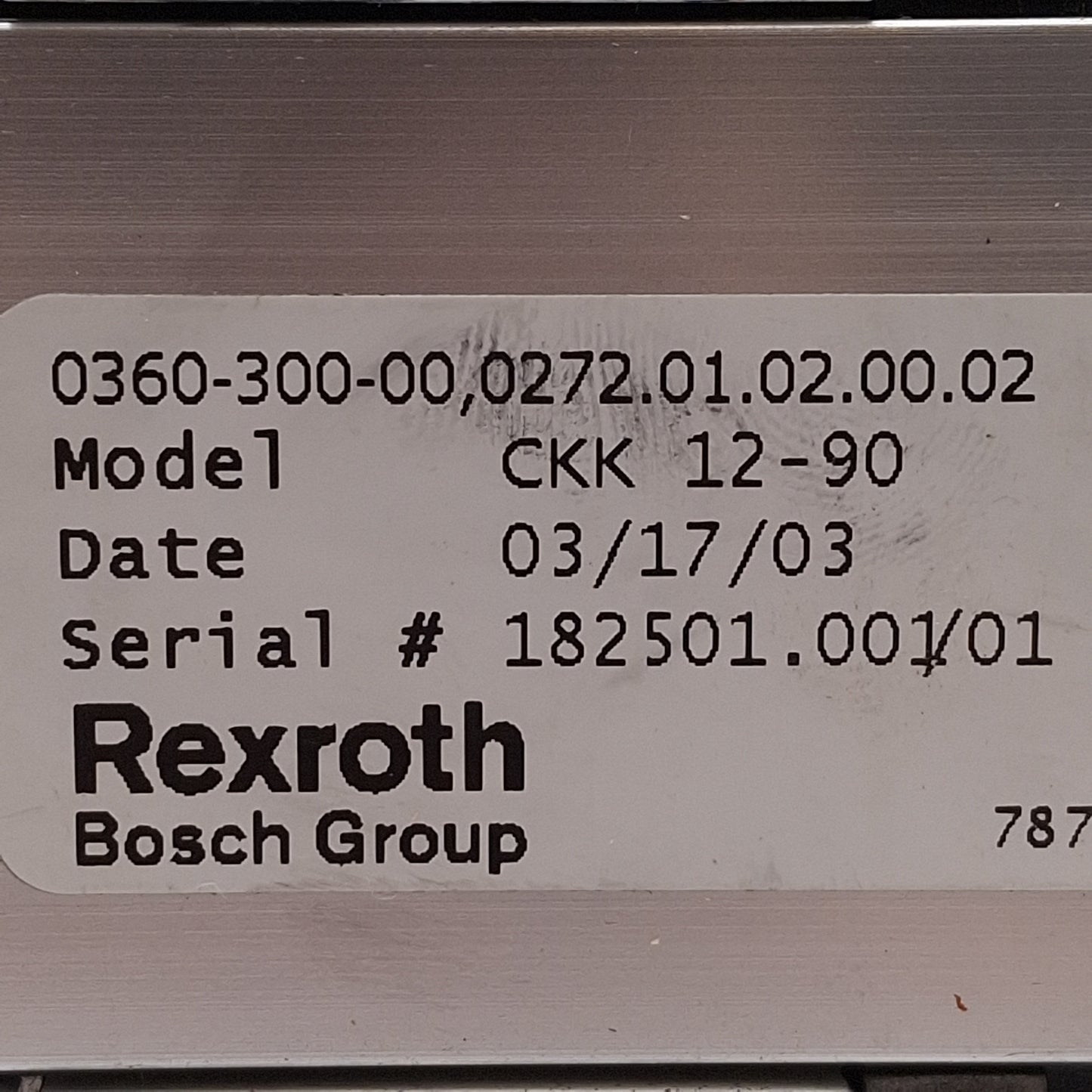 Used Rexroth CKK 12-90 Linear Actuator, 5mm Lead, 150mm Travel, 4100N Load, NEMA 23