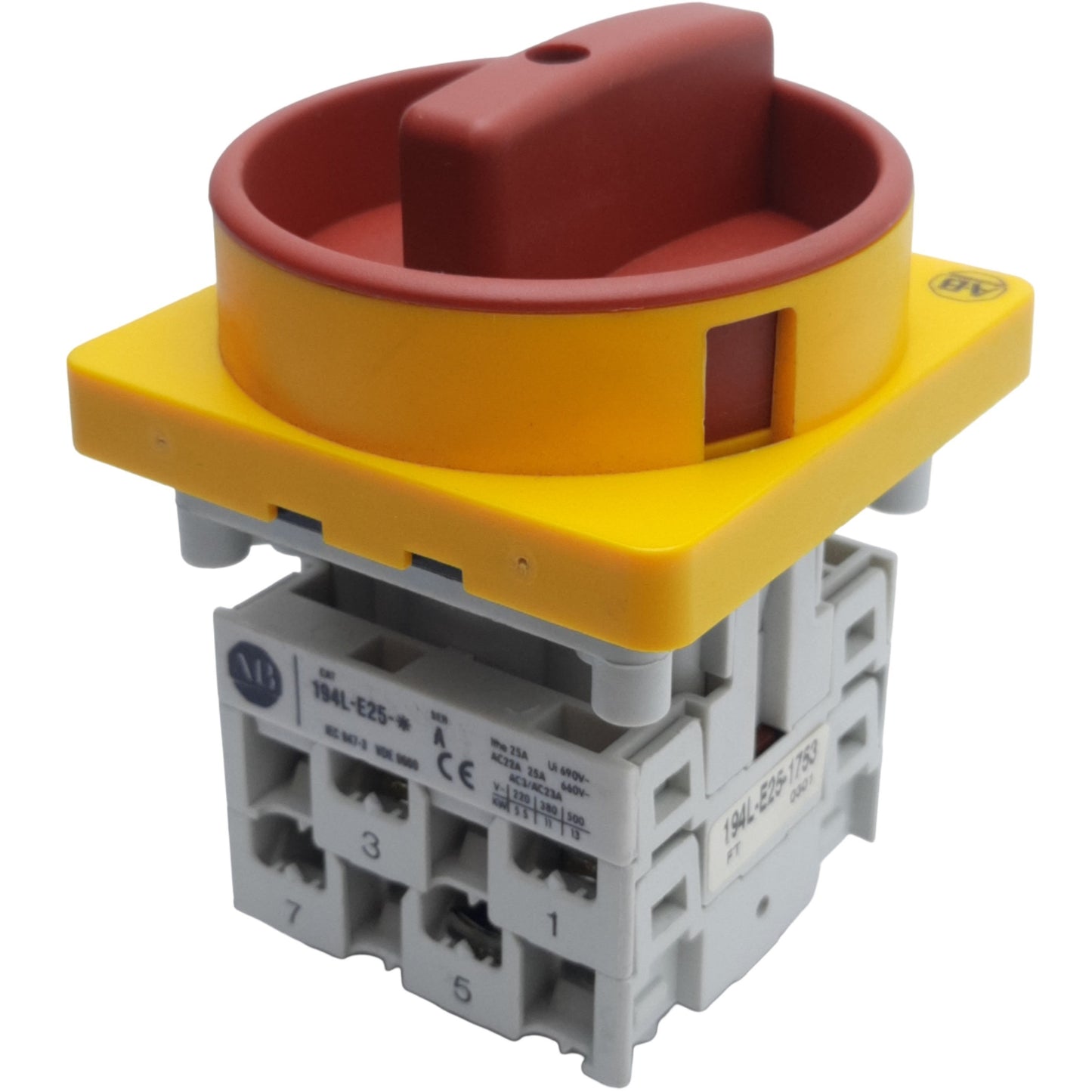 Used Allen Bradley 194L-E25-1753 Control & Load Switch OFF-ON 90°, w/ Handle