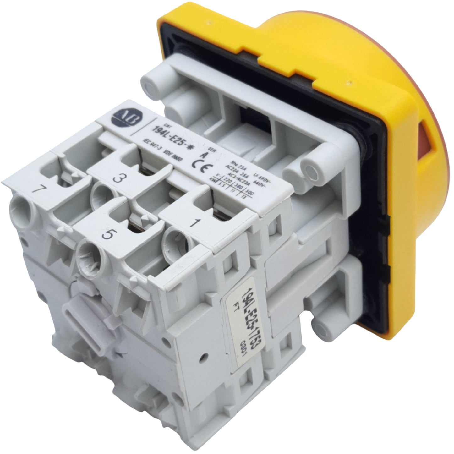 Used Allen Bradley 194L-E25-1753 Control & Load Switch OFF-ON 90°, w/ Handle