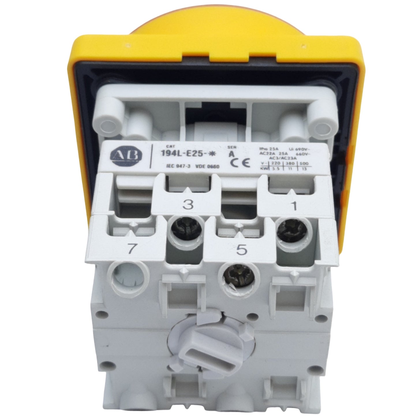 Used Allen Bradley 194L-E25-1753 Control & Load Switch OFF-ON 90°, w/ Handle