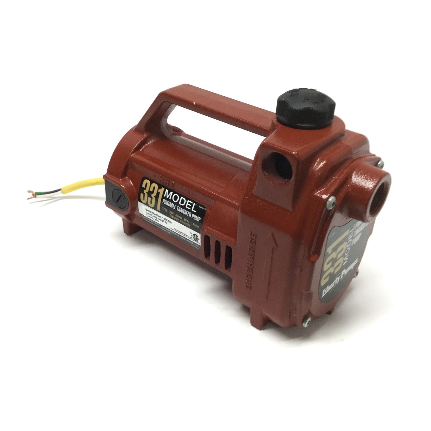 Used Liberty Model 331 Heavy Duty Portable Transfer Pump 3/4", 24GPM, 1/2HP, 115VAC
