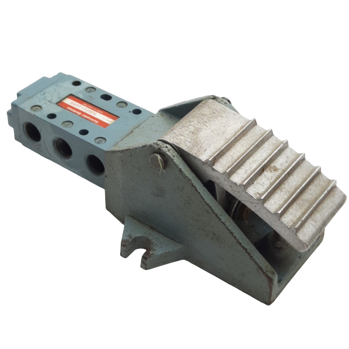 Used Schrader Bellows 52071-1000 Manual Foot Switch, 2-Pos 4-Port, 1/4in NPT, 150psi