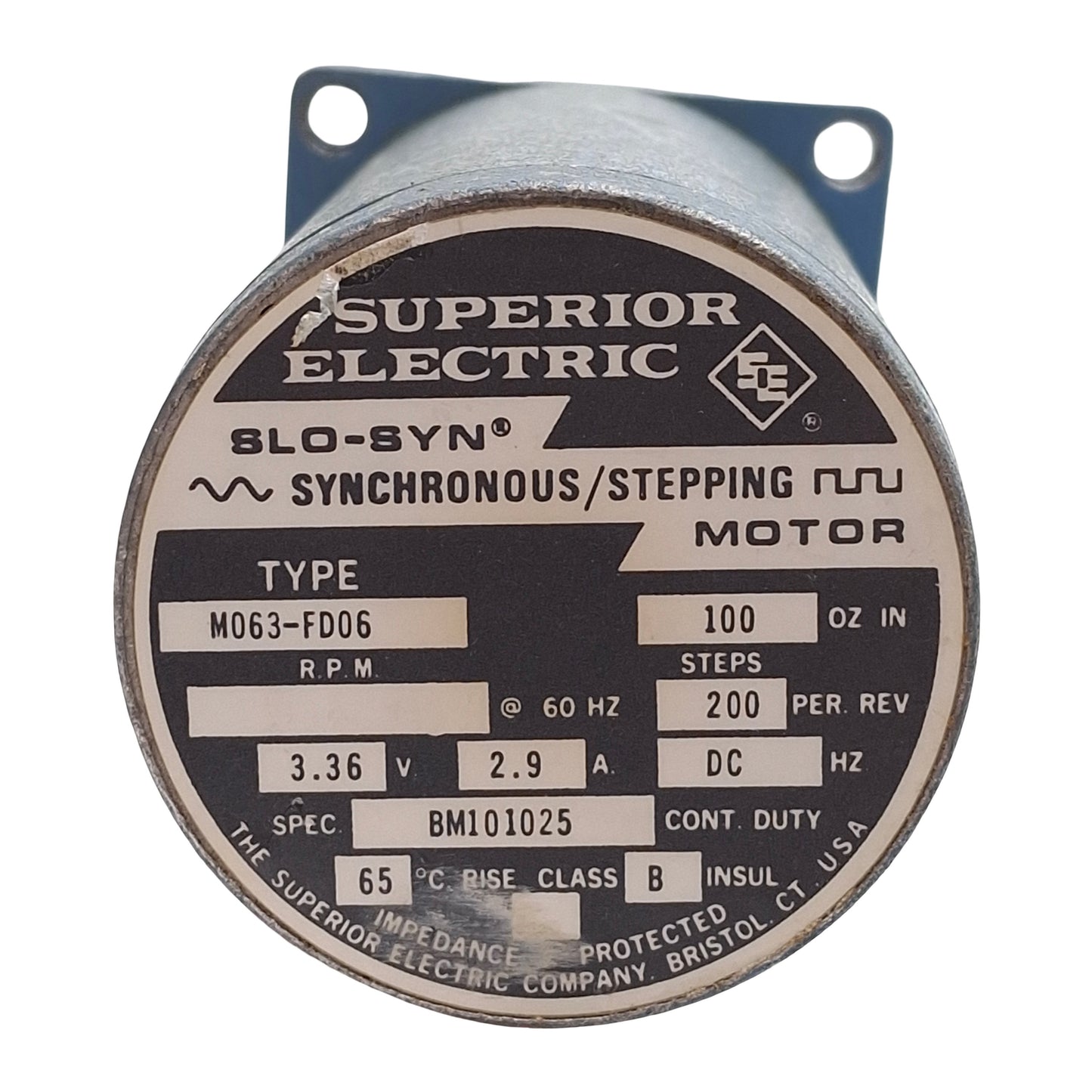 Used Superior Electric M063-FD06 SLO-SYN Synchronous/Stepping Motor 100oz-in NEMA 23