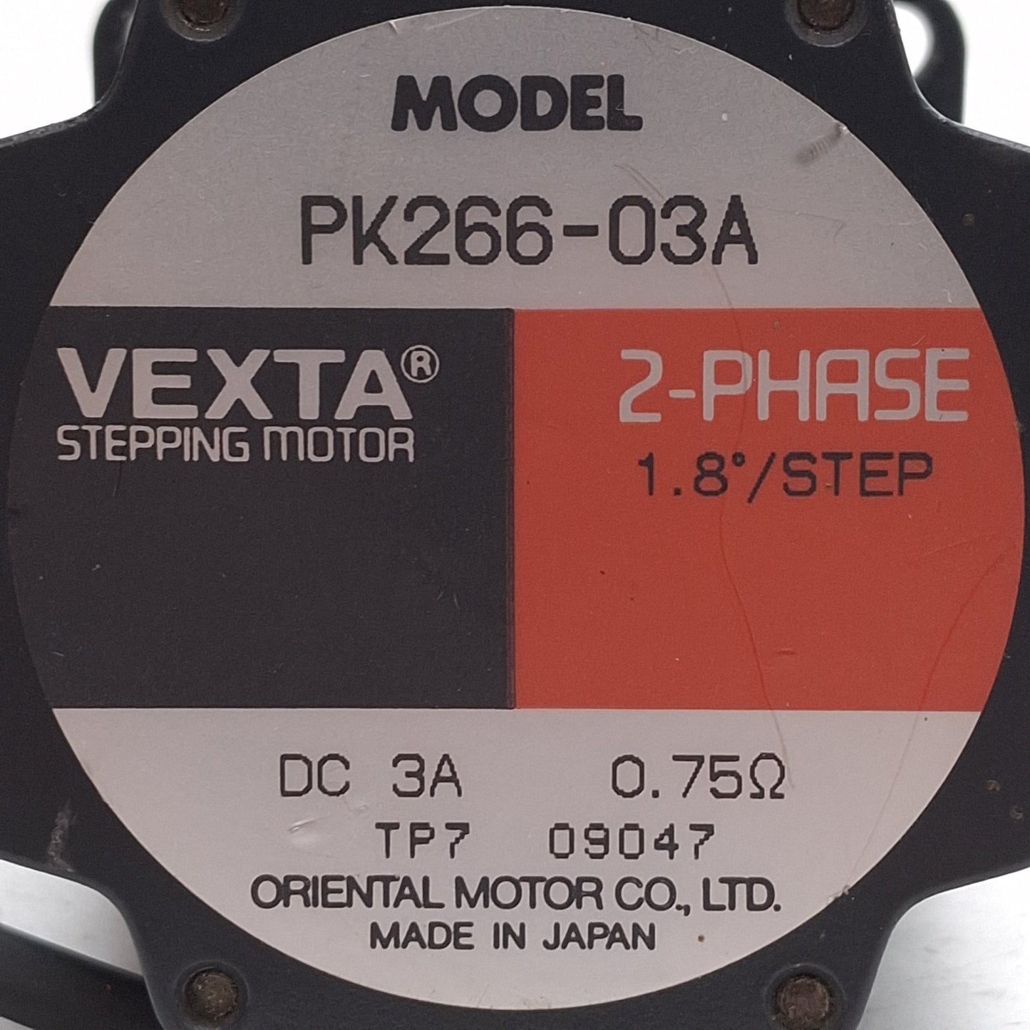 Used Oriental Motor PK266-03A Vexta Stepping Motor, 2-Phase, 1.8°, 2.3VDC 3A, NEMA 23