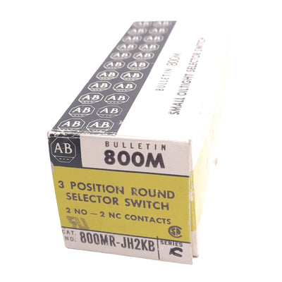 New Allen Bradley 800MR-JH2KB 3-Position Selector Switch, ø22mm, 2NO 2NC, 150V 10A