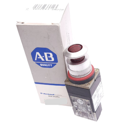 New Allen Bradley 800MR-FXQ24RA Illuminated Push/Pull E-Stop Button, ø22mm, 1NO 1NC