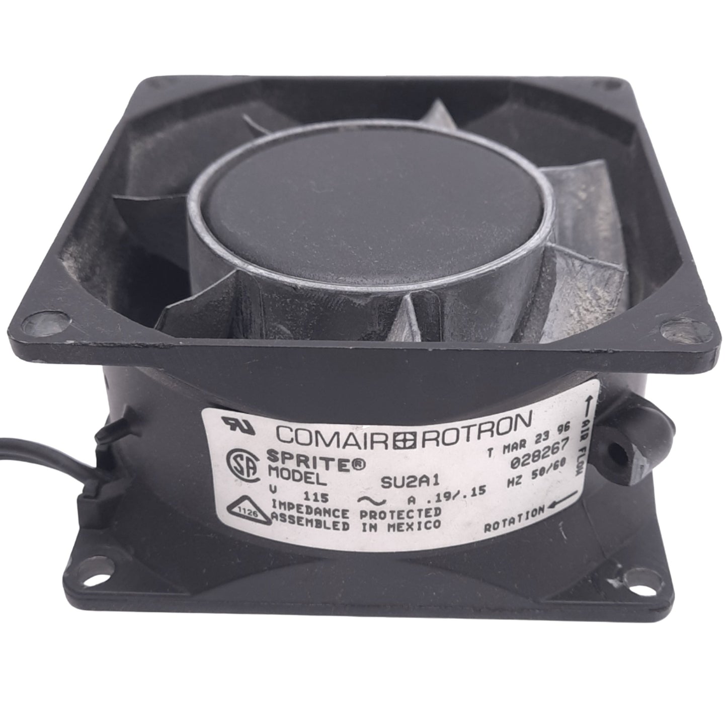 Used Comair Rotron SU2A1 Cooling Fan, 3250rpm, 80x42mm, 115VAC 0.15A, 11W