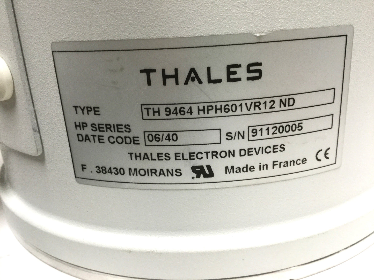 Used Thales TH 9464 HPH601VR12 ND Dual Field Imaging Intensifier Ø20mm Output