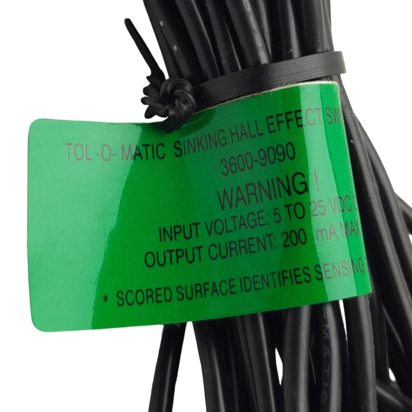Used Tolomatic 3600-9090 Hall Effect Sensor Switch, 5-25VDC, NPN Sinking Style, 5m