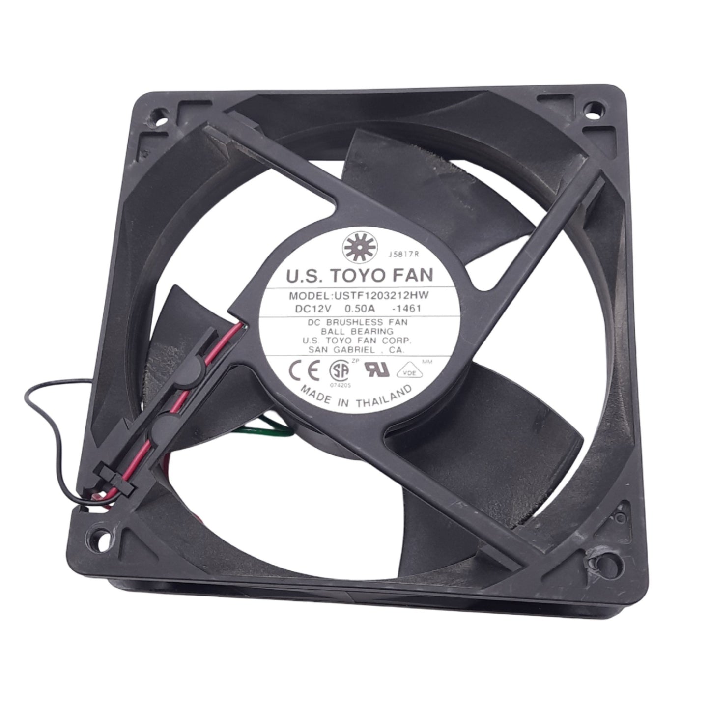 Used TOYO Fan USTF1203212HW DC Brushless Ball Bearing Fan, 3150rpm, 120x32mm, 12VDC