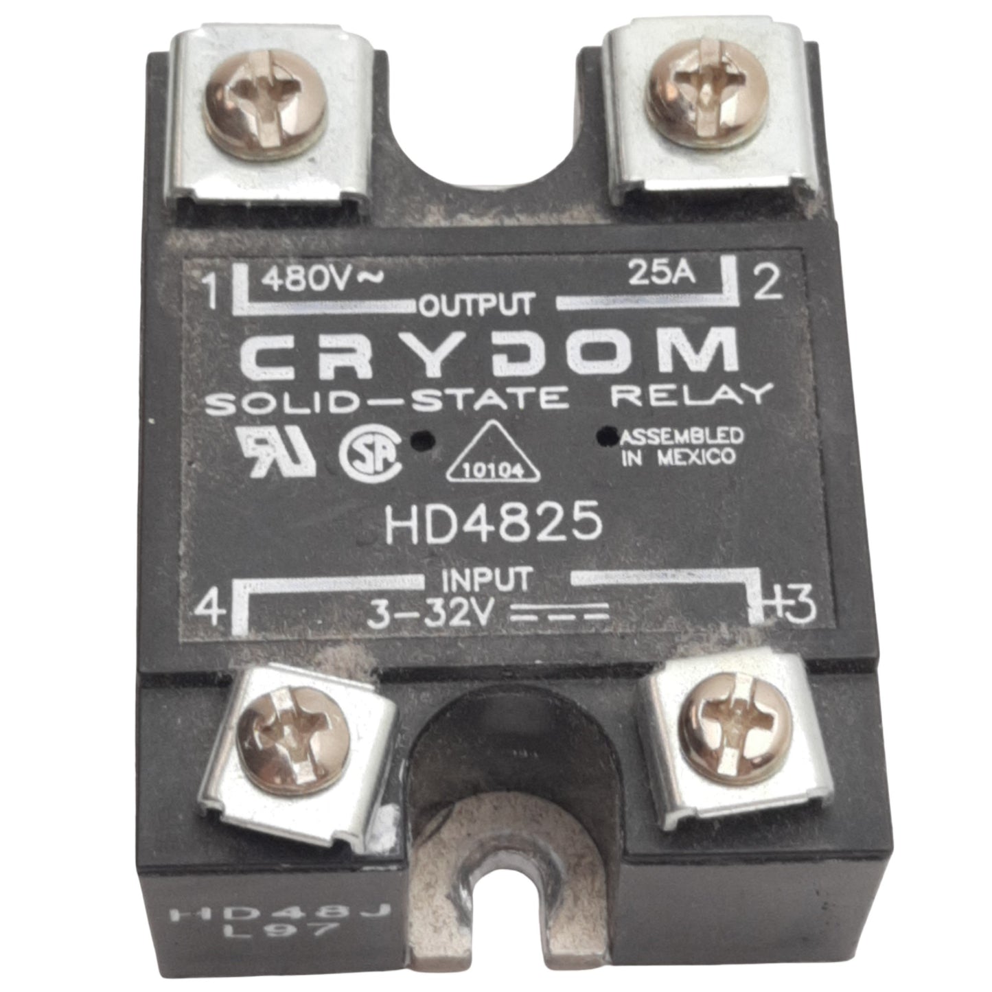 Used Crydom HD4825 Solid State Relay 90-280VAC Control, 48-530VAC Operating, 25Amps