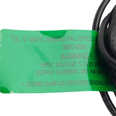 New – Open box Tolomatic 3600-9090 Hall Effect Sensor Switch, 5-25VDC, NPN Sinking Style, 5m