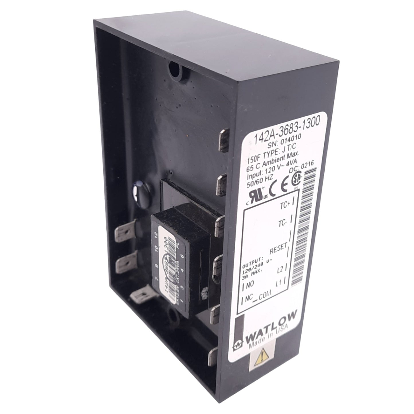 Used Watlow 142A-3683-1300 Temperature Controller, 150°F, Type J Thermocouple, 120VAC