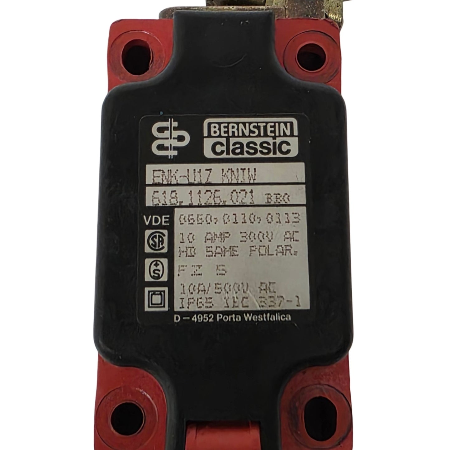 Used Bernstein ENK-U1Z KNIW Safety Limit Switch 1NO 1NC, 10A 300VAC, IP65