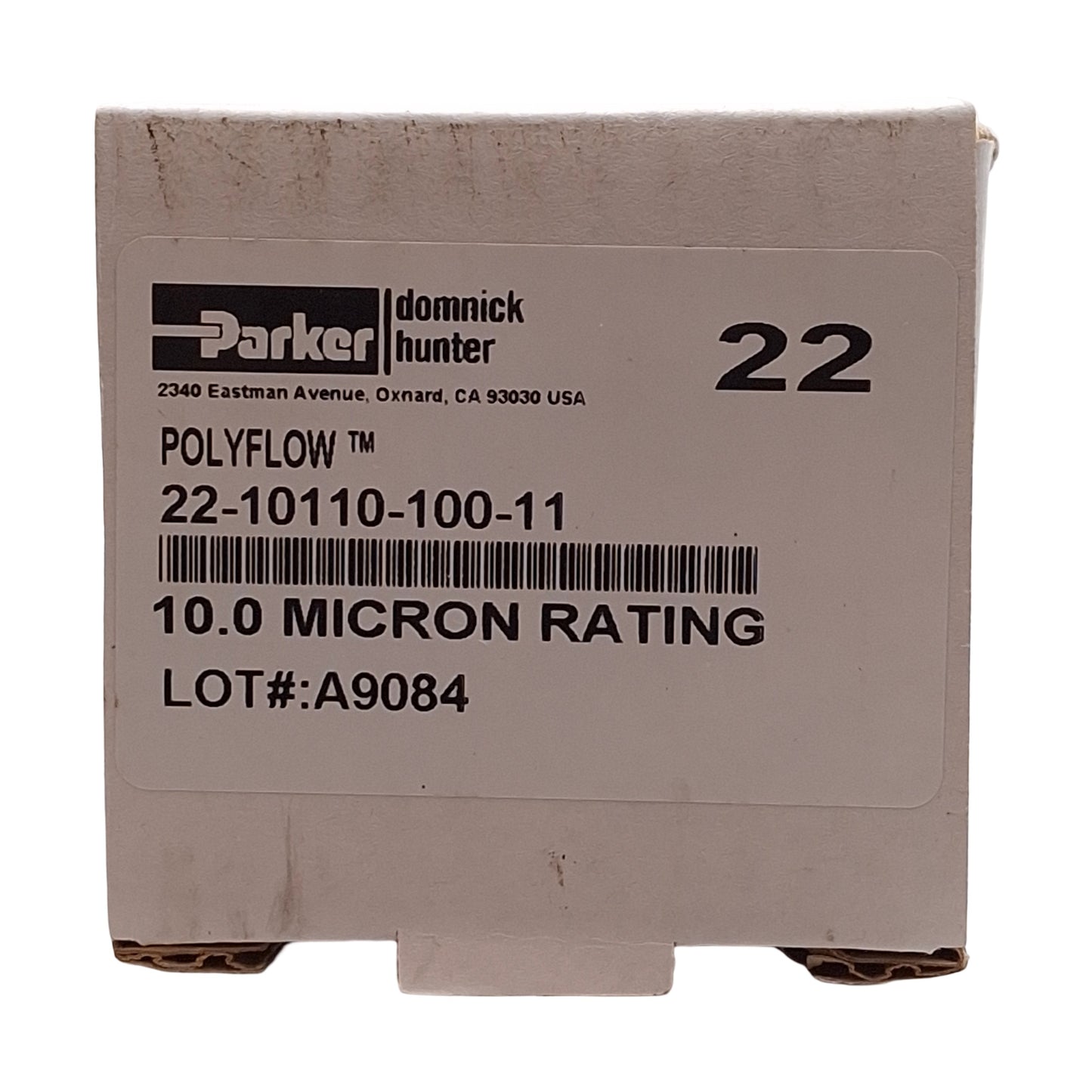 New Parker 22-10110-100-11 Polyflow Pleated Depth Filter Cartridge, 10µm, ø2.75in OD