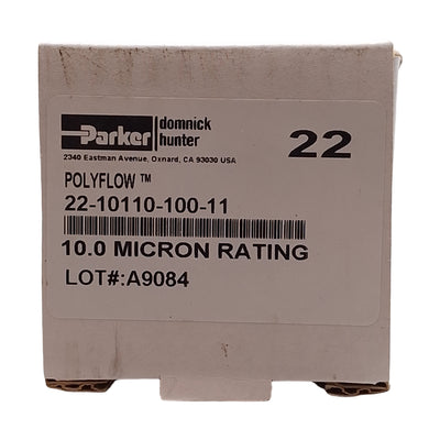 New Parker 22-10110-100-11 Polyflow Pleated Depth Filter Cartridge, 10µm, ø2.75in OD